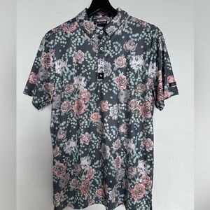 Grey Floral Bad Birdie Polo
